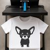 A small Chihuahua figurine illustrated as a vector design, suitable for digital cutting machines.