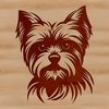 Small Breed Dog SVG Graphic Art A portrait illustration of a small Yorkshire Terrier dog breed with a distinctive head shape.