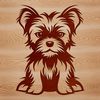 Illustration of a Yorkshire terrier breed dog sitting down, created as a scalable graphic.