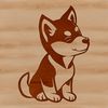 Japanese Fox Dog Breed Portrait A seated Japanese breed dog with fox-like features.