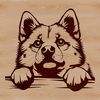 Playful Peek-a-Boo Shiba Inu Head A high-quality vector illustration of a Shiba Inu dog's head, suitable for various design applications.