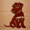 Miniature Schnauzer Portrait in Clean Vector Lines A portrait of a Miniature Schnauzer sitting on its haunches, depicted in vector format with clean lines.