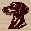 Cute Canine Face A vector illustration of a Dachshund's head, suitable for digital design and craft projects.