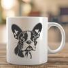 Cuttable Dog Shape Design SVG File A Boston Terrier dog's head in vector format.