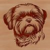 Delightful Dog Face Vector Art A vector illustration of a smiling Shih Tzu dog's head with delicate facial features.