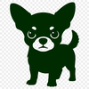 A digital illustration of a small Chihuahua dog in simple vector form, suitable for commercial use.