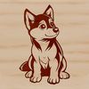 A sitting Arctic Husky dog breed, suitable for vector art and design projects.