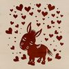 Adorable Donkey Clip Art SVG A cute standing donkey with heart decorations as clip art for design projects.