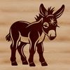 Simple Donkey SVG Clip Art Image A standing donkey depicted as a simple vector graphic.