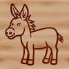 Cute Standing Animal Illustration A simple line drawing of a standing donkey with gentle features.
