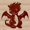 Illustrative design of a cute mythical creature, a vector art illustration of a dragon suitable for various digital formats.