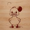 A simple illustration of an adorable white duck standing on the ground.