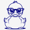 Quacking Good Time SVG Design A cartoon duck wearing glasses illustrated in vector format.