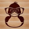 Quacky Eyewear Design A simple vector design of a duck with eyeglasses, suitable for various uses including printing and digital applications.