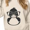 Funny Waterfowl Silhouette in SVG Format A waterfowl bird wearing glasses in a simple vector design.