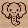 Cute Elephant Head Silhouette A simple line drawing of a cute elephant's head with large ears.
