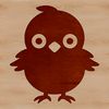 A simple illustration of a cute farm animal, a chick with feathers and beak.