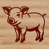 Cute Farm Animal SVG Vector A close-up illustration of a pig standing on its hind legs, suitable for commercial and personal use as vector art.