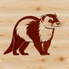 Adorable Ferret Silhouette for Personal Projects A small mammal with a slender body and long neck, resembling a domesticated animal.