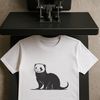 Ferret Silhouette SVG Art A cute and furry ferret with a curious expression, depicted in simple vector lines.