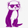 Ferret Silhouette Designs A detailed vector illustration of a ferret animal in various poses and expressions.