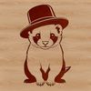 Cute Ferret in a Hat SVG Ferret illustration with a hat, suitable for custom designs and crafts.