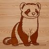 Cute Domesticated Mammal Icon A small, domesticated mammal with a long body and pointed snout, often kept as a pet.