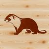 A small, furry ferret standing upright on its hind legs, suitable for various uses in design and crafting projects.