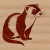 Ferret Svg Cut File Design Template A detailed silhouette illustration of a ferret, suitable for vector art designs and cutting machine projects.