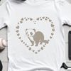 Adorable Ferret Silhouette with Love Hearts A cute ferret with love hearts surrounded its body.