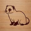 Cuddly Ferret Silhouette A high-quality vector illustration of a curious ferret animal.