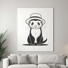 Cute Ferret Silhouette Vector Icon Ferret animal icon in vector silhouette.