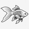 Vector graphic design of a goldfish, ideal for digital use and personal projects.