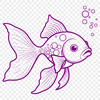 Simple Fish Design for Crafts A simple illustration of a goldfish in a small tank or bowl, suitable for various designs and crafts.