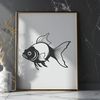 Simple Goldfish Vector Design A simple vector design of a goldfish, suitable for various uses including digital art, crafting, and printing.