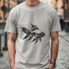 Colorful Goldfish Swims in Water An SVG graphic representation of a pet fish swimming in water.