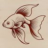 A simple illustration of a small fish with golden scales.