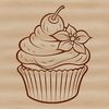 Beautiful Cupcake Graphics Illustrated cupcake design with colorful frosting and decorations, suitable for vector graphics and digital editing.