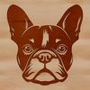 Beautiful Flat-Faced Canine Head Design A detailed illustration of a French Bulldog's head, featuring a flat face and distinctive wrinkles.