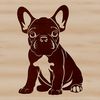 French Bulldog Cartoon Character A cartoon representation of a seated French Bulldog with distinctive facial features.