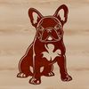French Bulldog Vector Clip Art A sitting French Bulldog in an animal-themed vector design.