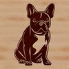 A cartoon illustration of a sitting French bulldog breed dog, suitable for digital designs.