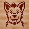 Cute Canine Head Graphic Vector A graphic illustration of a German Shepherd's head, suitable for vector designs.