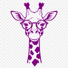 A tall, spotted mammal with long neck and legs, wearing a pair of glasses.