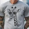 Trendy Savannah Star A cartoon giraffe wearing trendy sunglasses on a sunny savannah landscape.