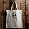 A young girl character illustration created as vector art.