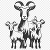 Adorable Cartoon Goat Clip Art A cartoon goat illustrated as a vector graphic for family farm animal designs.