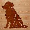 Golden Retriever Clip Art Free Download A vector illustration of a sitting golden retriever dog.