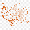 Fin-tastic Goldfish Illustration A simple illustration of a goldfish swimming in a circle.