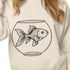 Vibrant Goldfish in Fishbowl Illustration A vector graphic illustration of a goldfish swimming in a fish bowl, suitable for digital design projects.